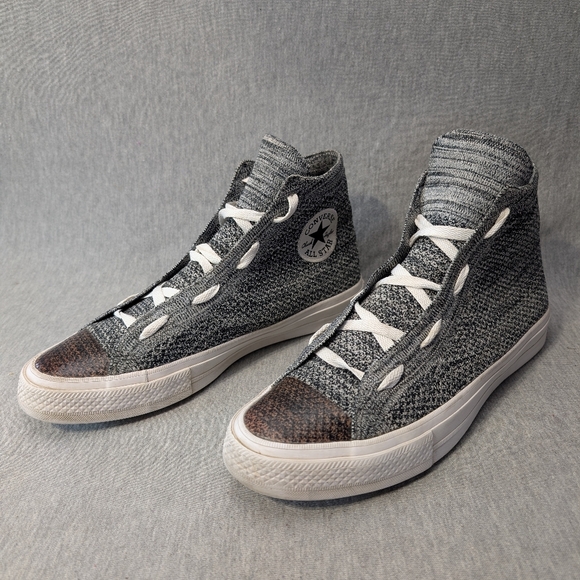 Converse Other - Converse Chuck Taylor Fly Knit High Top Sneakers M 8.5 W 10.5 Gray Brown